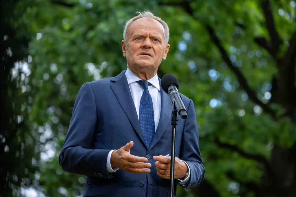 Polish Prime Minister Donald Tusk speaking